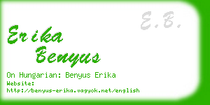 erika benyus business card